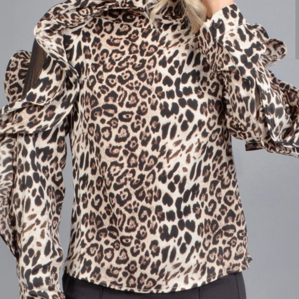 WHY DRESS -Ruffle MESH LONG SLEEVE Size L - Picture 7 of 7